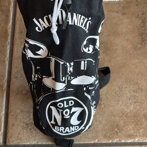Jack Daniel’s | Black Cotton Old No 7 Brand Bag | Adjustable Satchel Bottle Bag